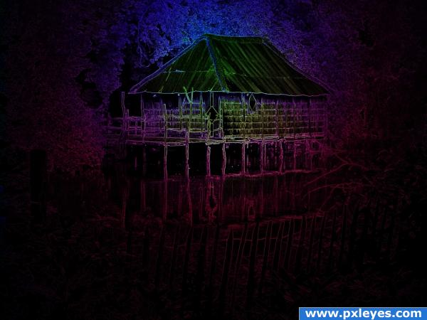 Creation of lightning Wooden hut: Final Result